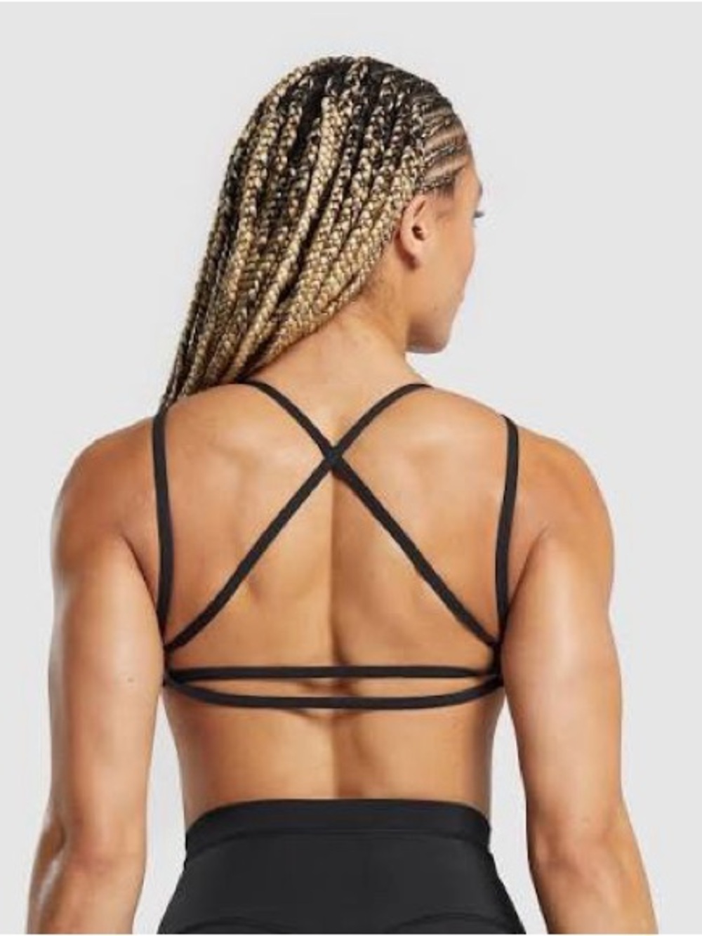 Gymshark Black Strappy Cross-Back Sports Bra